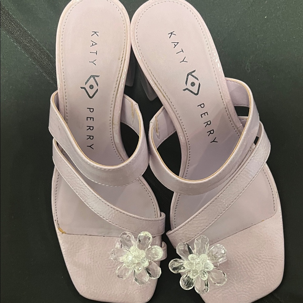 Katy Perry Collections Lavender Heels with Floral Accents